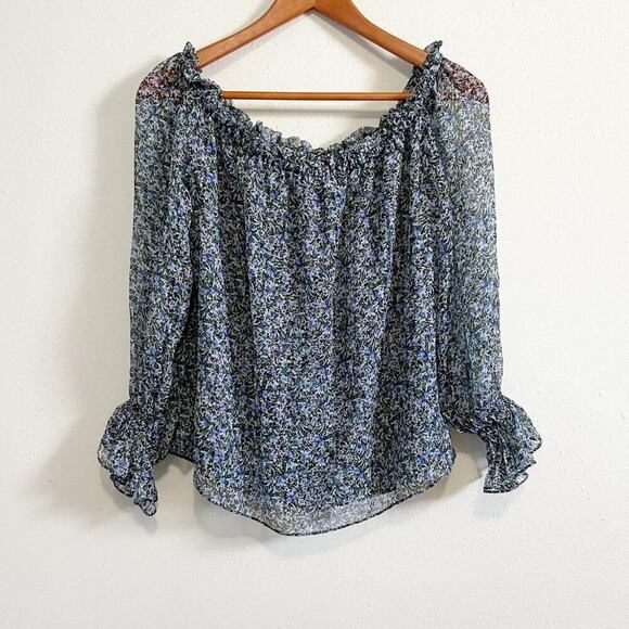 Nwt Intermix Thea off the shoulder 100% silk top - Picture 2 of 6